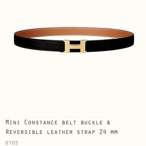 Hermes reversible black and brown belt with gold hardware.